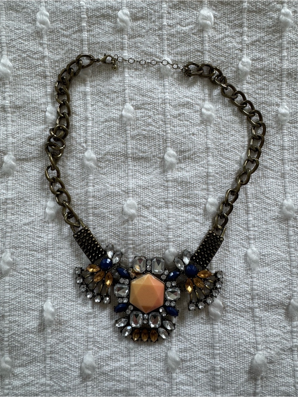 Boutique chunky gem chain statement necklace